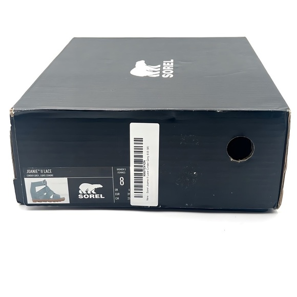 Sorel Joanie Il Lace Webbing Wedge Sandals Blue Nubuck Leather Size 8 New In Box - Picture 11 of 12